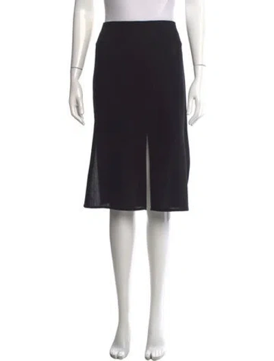 Pre-owned Valentino Virgin Wool Midi Length Skirt W/ Tags In Black