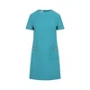 Valentino Light Blue Virgin Wool Mini Dress In Blue