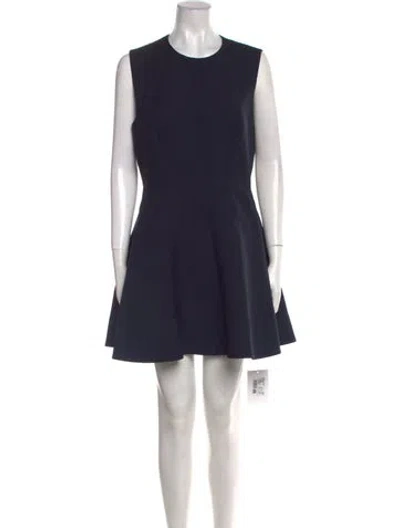 Pre-owned Valentino Virgin Wool Mini Dress In Black