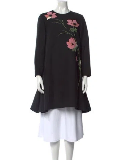 Pre-owned Valentino Virgin Wool Mini Dress In Black