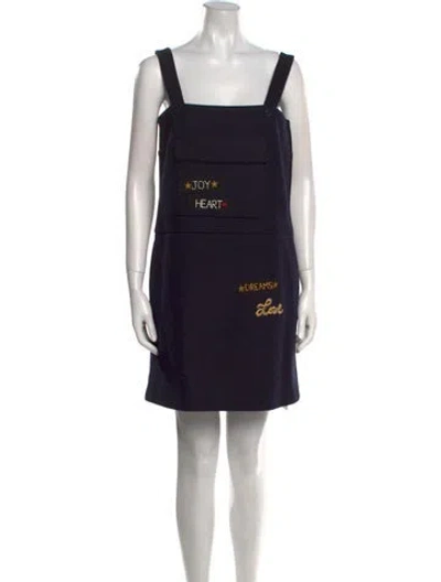 Pre-owned Valentino Virgin Wool Mini Dress In Black