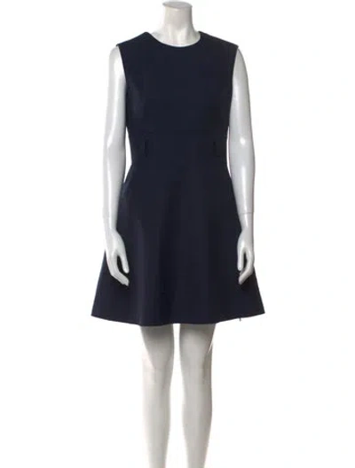 Pre-owned Valentino Virgin Wool Mini Dress In Black