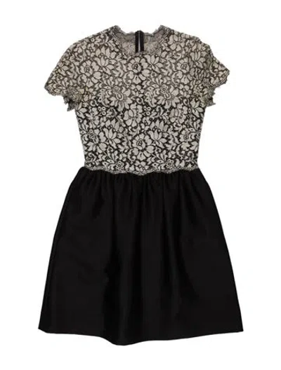 Pre-owned Valentino Virgin Wool Mini Dress In Black