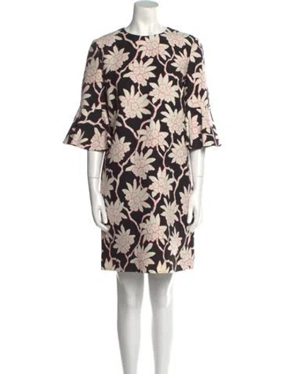 Pre-owned Valentino Virgin Wool Mini Dress In Black