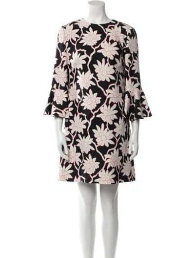 Pre-owned Valentino Virgin Wool Mini Dress In Black