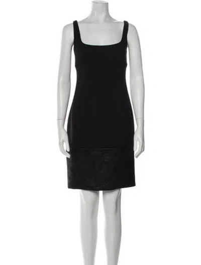 Pre-owned Valentino Virgin Wool Mini Dress In Black