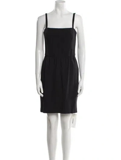 Pre-owned Valentino Virgin Wool Mini Dress In Black