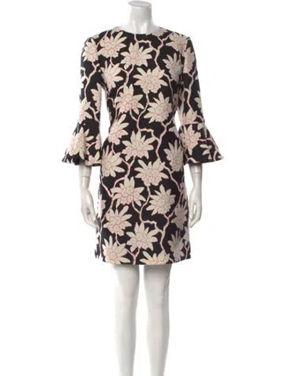 Pre-owned Valentino Virgin Wool Mini Dress In Black