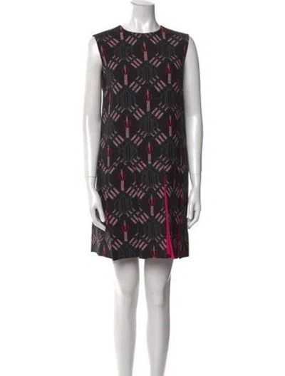 Pre-owned Valentino Virgin Wool Mini Dress In Black