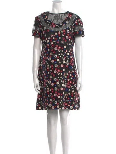 Pre-owned Valentino Virgin Wool Mini Dress In Black