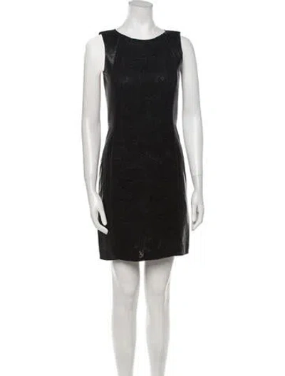 Pre-owned Valentino Virgin Wool Mini Dress In Black