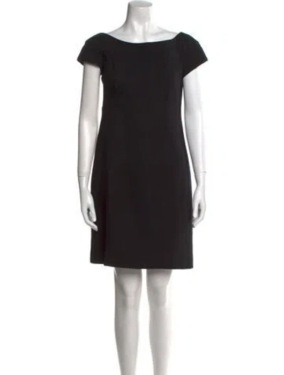 Pre-owned Valentino Virgin Wool Mini Dress In Black