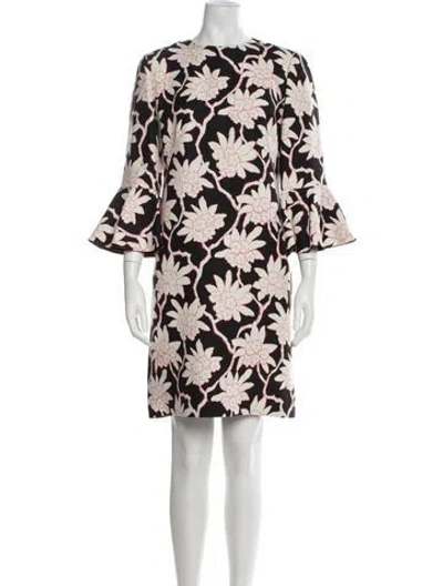 Pre-owned Valentino Virgin Wool Mini Dress In Black
