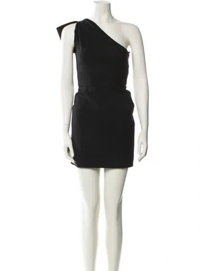 Pre-owned Valentino Virgin Wool Mini Dress In Black