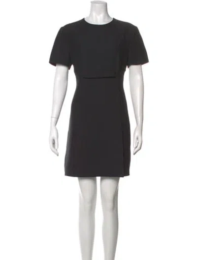 Pre-owned Valentino Virgin Wool Mini Dress In Black