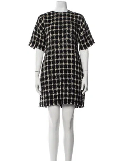 Pre-owned Valentino Virgin Wool Mini Dress In Black