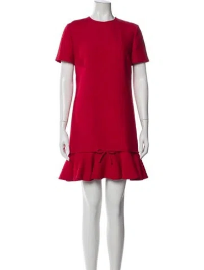 Pre-owned Valentino Virgin Wool Mini Dress In Black