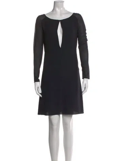 Pre-owned Valentino Virgin Wool Mini Dress In Black
