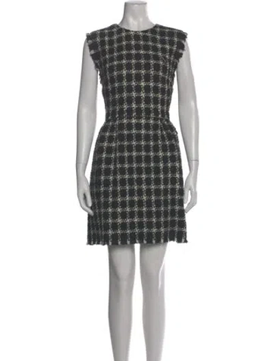 Pre-owned Valentino Virgin Wool Mini Dress In Black