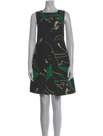 Pre-owned Valentino Virgin Wool Mini Dress In Black