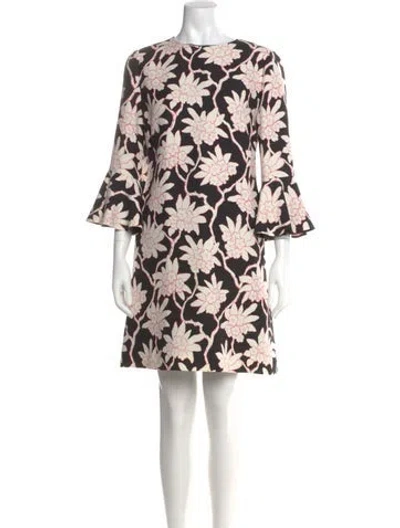 Pre-owned Valentino Virgin Wool Mini Dress In Black