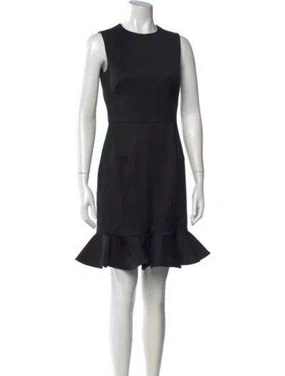 Pre-owned Valentino Virgin Wool Mini Dress In Black
