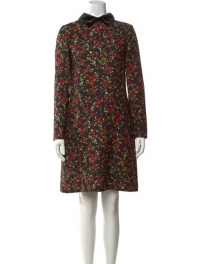 Pre-owned Valentino Virgin Wool Mini Dress In Black