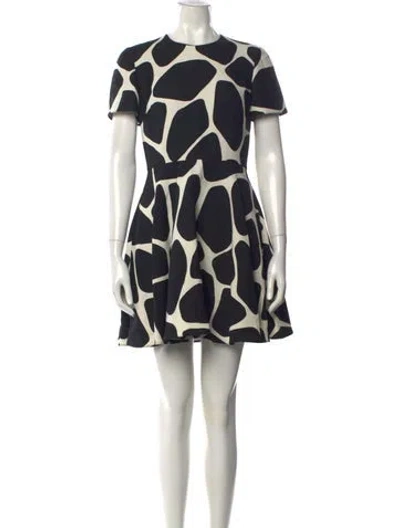 Pre-owned Valentino Virgin Wool Mini Dress In Black