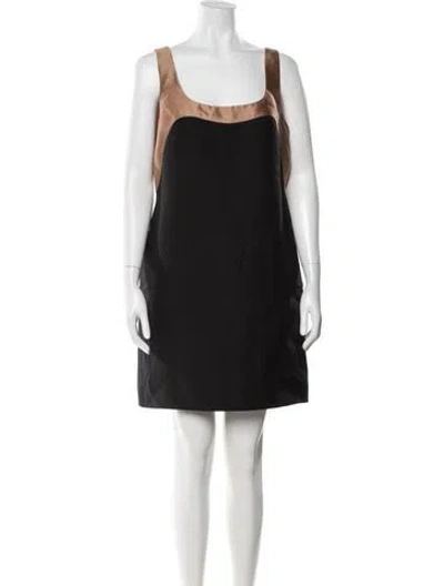 Pre-owned Valentino Virgin Wool Mini Dress In Black