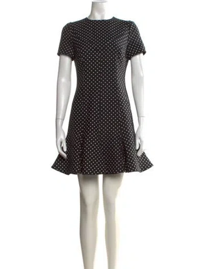 Pre-owned Valentino Virgin Wool Mini Dress In Black