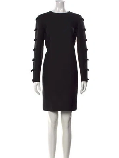 Pre-owned Valentino Virgin Wool Mini Dress In Black