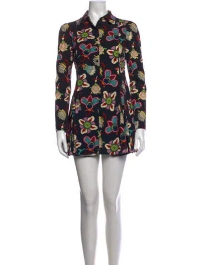 Pre-owned Valentino Virgin Wool Mini Dress In Black