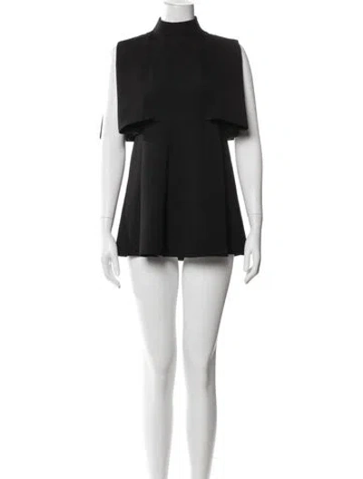 Pre-owned Valentino Virgin Wool Mini Dress In Black