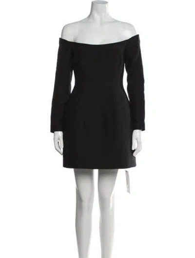 Pre-owned Valentino Virgin Wool Mini Dress In Black