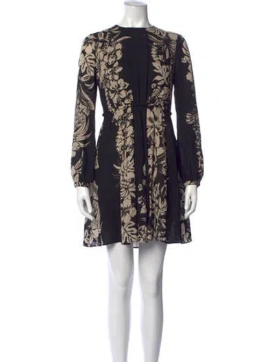 Pre-owned Valentino Virgin Wool Mini Dress In Black