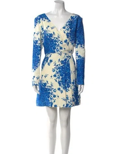 Pre-owned Valentino Virgin Wool Mini Dress In Blue