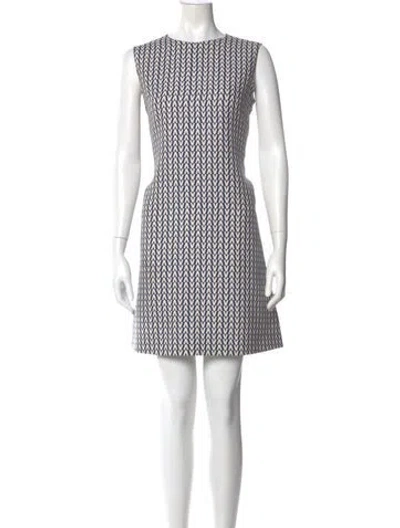 Pre-owned Valentino Virgin Wool Mini Dress In Blue
