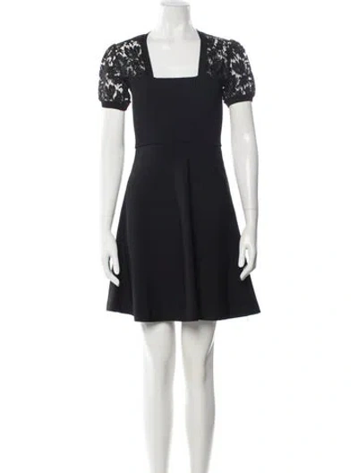Pre-owned Valentino Virgin Wool Mini Dress In Blue