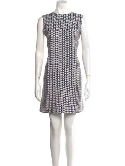 Pre-owned Valentino Virgin Wool Mini Dress In Blue