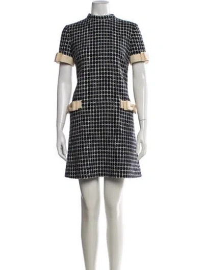 Pre-owned Valentino Virgin Wool Mini Dress In Blue
