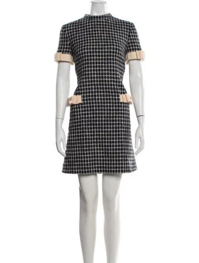 Pre-owned Valentino Virgin Wool Mini Dress In Blue