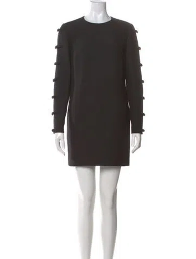 Pre-owned Valentino Virgin Wool Mini Dress In Brown