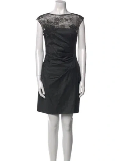 Pre-owned Valentino Virgin Wool Mini Dress In Gray