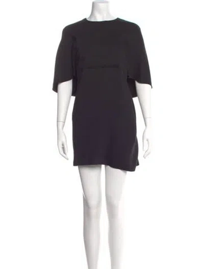 Pre-owned Valentino Virgin Wool Mini Dress In Gray