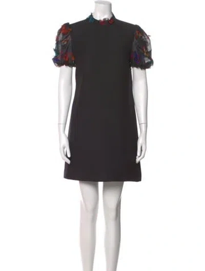 Pre-owned Valentino Virgin Wool Mini Dress In Gray