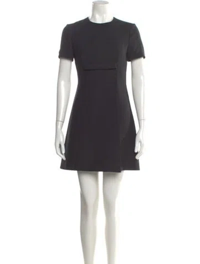 Pre-owned Valentino Virgin Wool Mini Dress In Gray