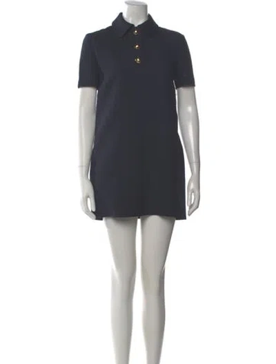 Pre-owned Valentino Virgin Wool Mini Dress In Gray