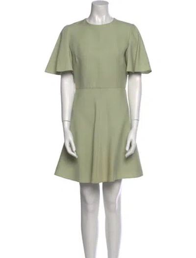 Pre-owned Valentino Virgin Wool Mini Dress In Green
