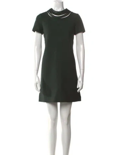 Pre-owned Valentino Virgin Wool Mini Dress In Green