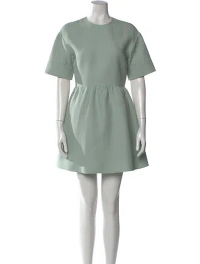 Pre-owned Valentino Virgin Wool Mini Dress In Green